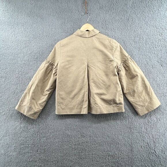 Lewit Linen Cotton Tan Jacket Blazer Ruffle Sleeve XS - Picture 4 of 15